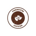 Coffee bean stamp with text premium coffee Royalty Free Stock Photo