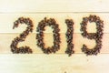 Coffee bean with 2019 text