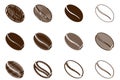 Coffee bean - vector brown color Royalty Free Stock Photo