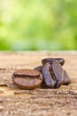 Coffee bean on wood Royalty Free Stock Photo