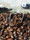 Coffee beand roasted and ground coffee bean background style