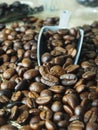 Coffee beand roasted and ground coffee bean background style