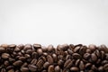 Coffee beans in arch on a white background text space Royalty Free Stock Photo