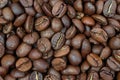 Coffee beans background. Background of roasted coffee beans