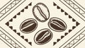 Coffee Beans Background Pattern, Caffeine Theme, Warm Beverage Design, vector design Generative AI Royalty Free Stock Photo