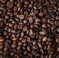 Coffee beans background. Background of roasted coffee beans