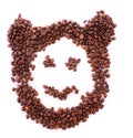 Coffee beans in bear symbol Royalty Free Stock Photo