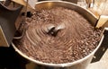 Coffee Beans Being Stirred in a roaster