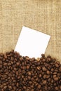 Coffee Beans With Blank Note