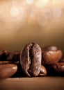 Coffee beans with bokeh