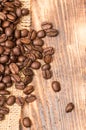 Coffee Beans Border over Burlap Royalty Free Stock Photo