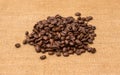 Coffee Beans Border over Burlap Royalty Free Stock Photo