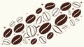 Coffee Beans and Branch Pattern Vector, vector design Generative AI Royalty Free Stock Photo