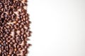 Coffee beans on braun background