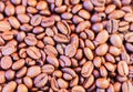 Coffee beans brown background - copy space for text Royalty Free Stock Photo