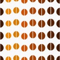 Coffee beans brown roast level seamless pattern