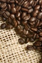 Coffee beans from canvas sack