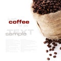 Coffee beans in canvas sack