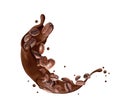 Coffee beans with chocolate splashes isolated on a white background Royalty Free Stock Photo