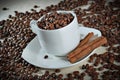 Coffee beans and cinnamon