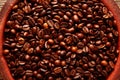 Coffee beans in a clay dish texture Royalty Free Stock Photo