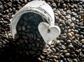 coffee beans in a clay pot Royalty Free Stock Photo