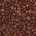 Coffee Beans Close Up. Cafe. Flat Lay, Grains Isolated, Background Royalty Free Stock Photo