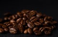 Coffee beans close up. A fragrant drink for a cheerful day Royalty Free Stock Photo