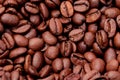 Coffee beans close-up in light Royalty Free Stock Photo