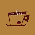 Coffee with beans color vector