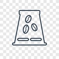 Coffee beans concept vector linear icon isolated on transparent