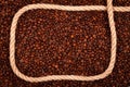 Coffee beans with cordage