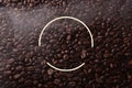 Coffee beans with creative circle element for graphical uses.
