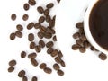 Coffee beans and cup Royalty Free Stock Photo