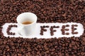 Coffee beans and cup Royalty Free Stock Photo