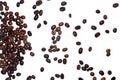 Coffee beans of different sort on white background Royalty Free Stock Photo