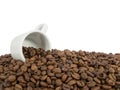 Coffee beans and an espresso cup Royalty Free Stock Photo