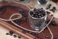 Coffee Beans in Espresso Cup Royalty Free Stock Photo