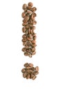 Coffee beans, exclamation mark