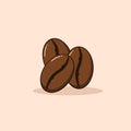 Coffee beans flat vector