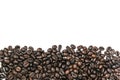 Coffee beans frame on white background Royalty Free Stock Photo