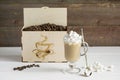 Coffee beans in a gift box