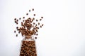 Coffee beans in a glass bottle Royalty Free Stock Photo