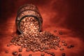 Coffee beans in a glass jar Royalty Free Stock Photo