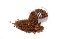 Coffee beans in the glass jar Royalty Free Stock Photo