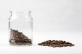 Coffee beans in a glass jar Royalty Free Stock Photo