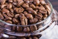 Coffee beans in a glass jar Royalty Free Stock Photo