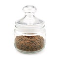 Coffee beans in a glass jar