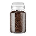 Coffee Beans Glass Jar Mockup. 3D Rendering on Isolated Background Royalty Free Stock Photo