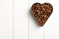 Coffee beans in heart form Royalty Free Stock Photo